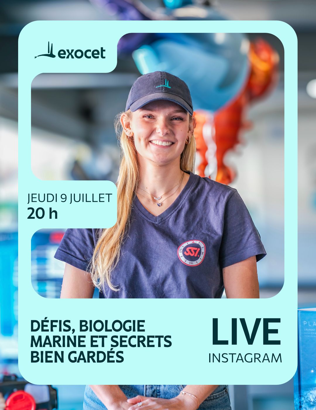 Alysée présente différentes espèces observées en plongée en Méditerranée lors d'un live de biologie marine Exocet Diving.